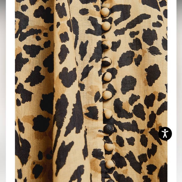 ZIMMERMANN Veneto Leopard Linen Skirt 1 US6 NWOT - Picture 6 of 14